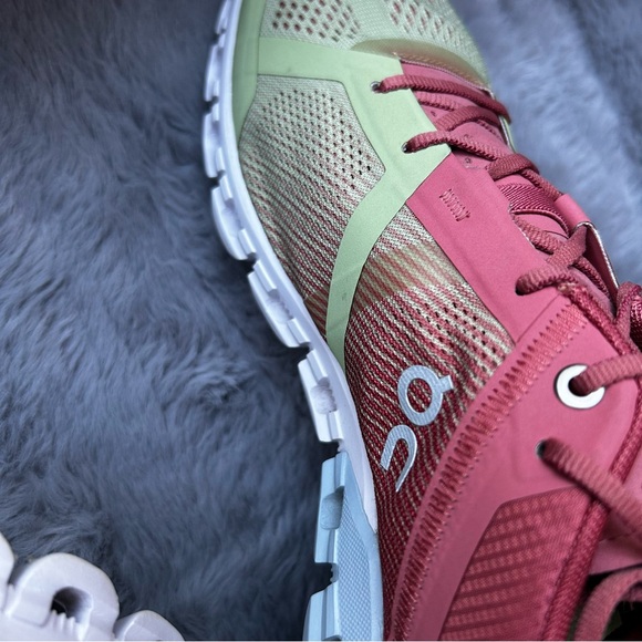 ON Women's Athletic Shoes Pink and Green Size 10 ON Cloud Cloudflow 2.0 - Picture 6 of 8
